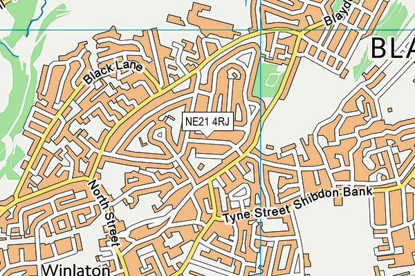 NE21 4RJ map - OS VectorMap District (Ordnance Survey)