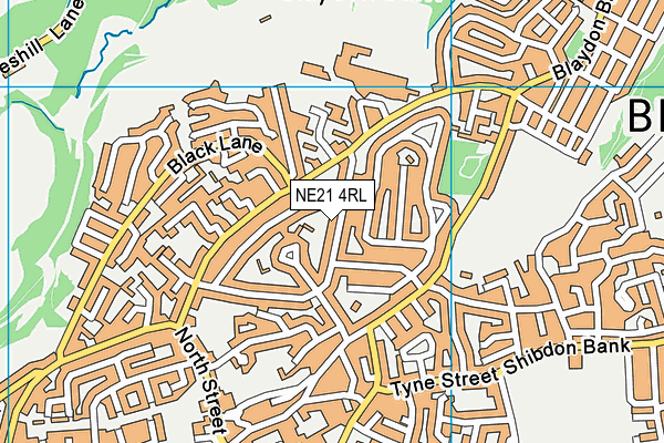 NE21 4RL map - OS VectorMap District (Ordnance Survey)