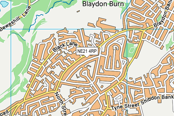 NE21 4RP map - OS VectorMap District (Ordnance Survey)