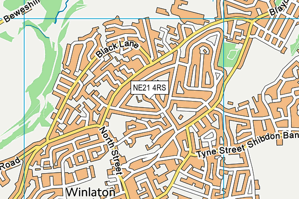 NE21 4RS map - OS VectorMap District (Ordnance Survey)