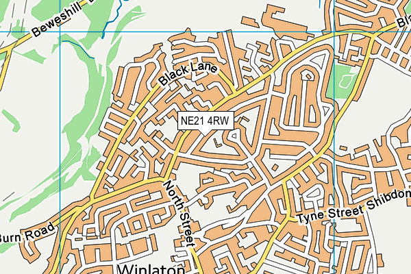 NE21 4RW map - OS VectorMap District (Ordnance Survey)