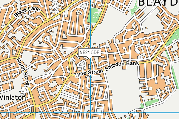 NE21 5DF map - OS VectorMap District (Ordnance Survey)