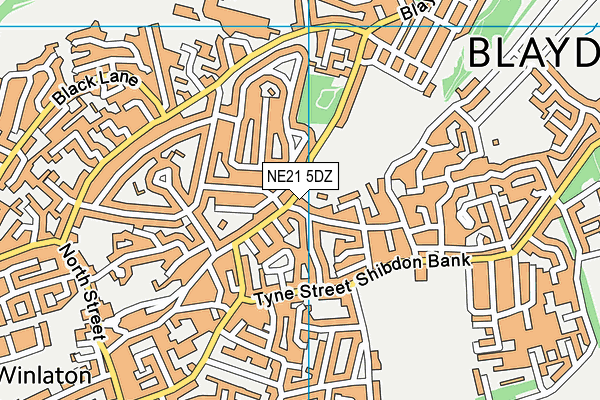 NE21 5DZ map - OS VectorMap District (Ordnance Survey)