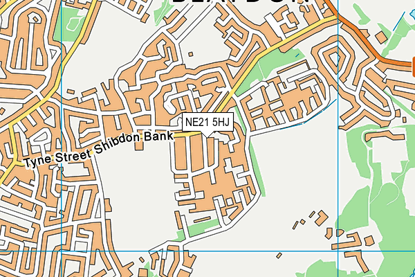 NE21 5HJ map - OS VectorMap District (Ordnance Survey)