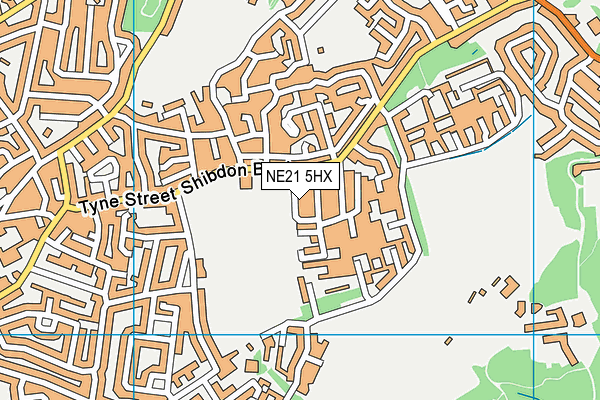 NE21 5HX map - OS VectorMap District (Ordnance Survey)