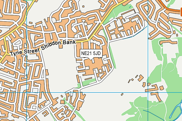 NE21 5JD map - OS VectorMap District (Ordnance Survey)