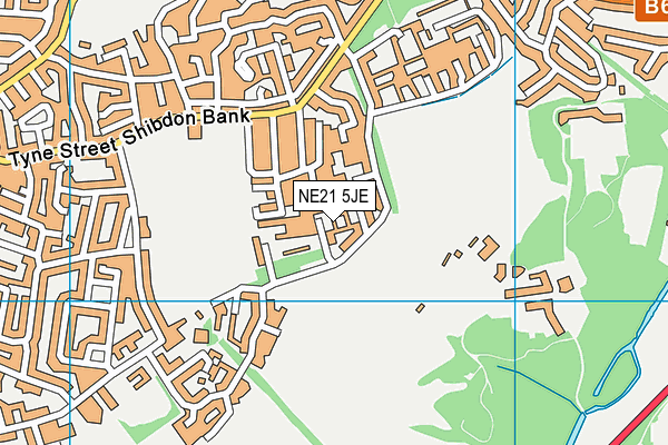 NE21 5JE map - OS VectorMap District (Ordnance Survey)