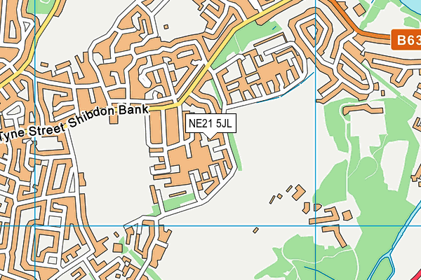 NE21 5JL map - OS VectorMap District (Ordnance Survey)