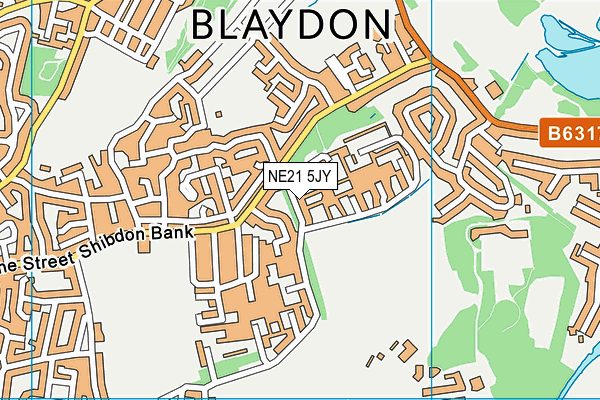 NE21 5JY map - OS VectorMap District (Ordnance Survey)