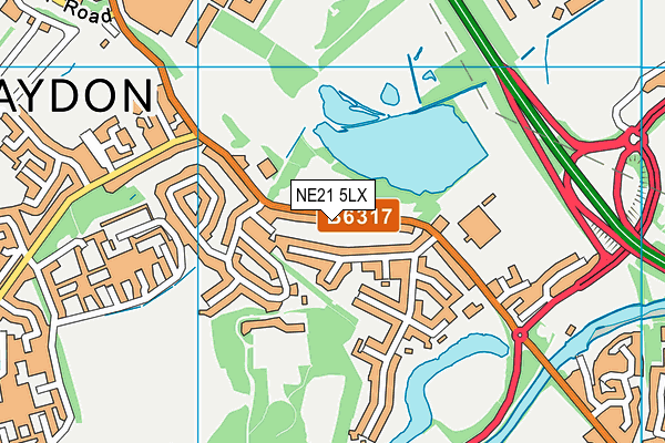 NE21 5LX map - OS VectorMap District (Ordnance Survey)