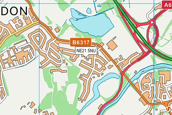 NE21 5NU map - OS VectorMap District (Ordnance Survey)