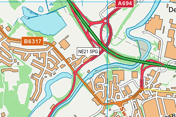 NE21 5PG map - OS VectorMap District (Ordnance Survey)