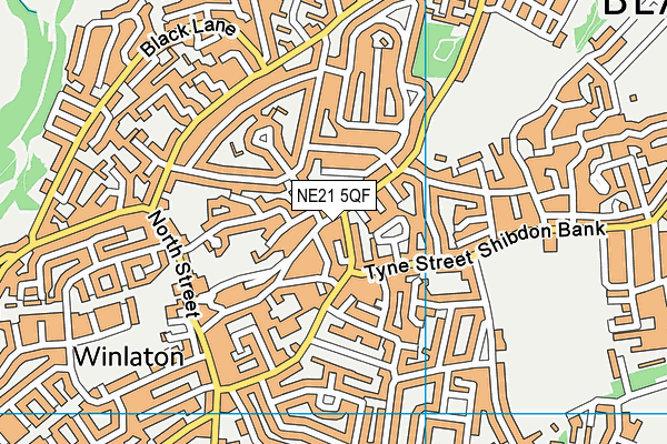 NE21 5QF map - OS VectorMap District (Ordnance Survey)