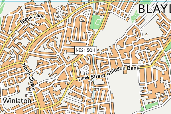 NE21 5QH map - OS VectorMap District (Ordnance Survey)