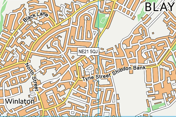 NE21 5QJ map - OS VectorMap District (Ordnance Survey)