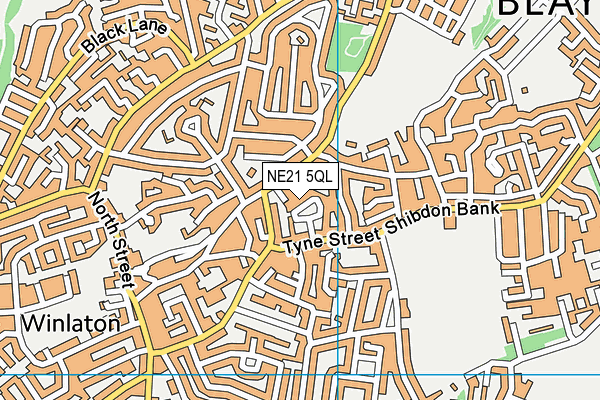 NE21 5QL map - OS VectorMap District (Ordnance Survey)