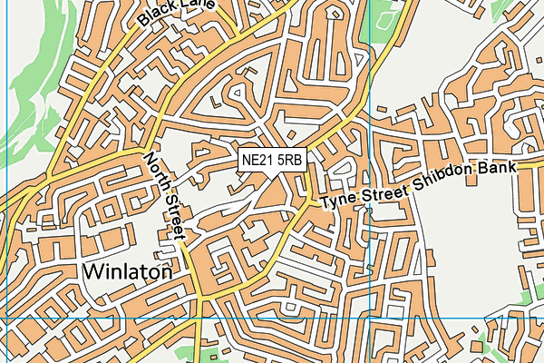 NE21 5RB map - OS VectorMap District (Ordnance Survey)