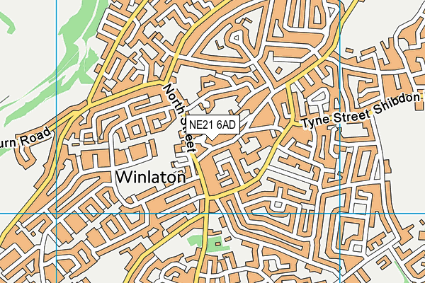 NE21 6AD map - OS VectorMap District (Ordnance Survey)