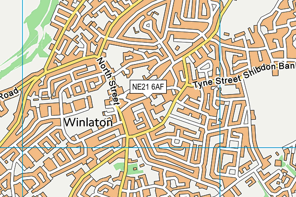 NE21 6AF map - OS VectorMap District (Ordnance Survey)