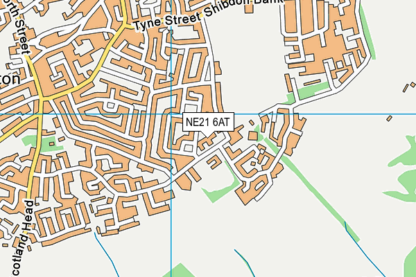 NE21 6AT map - OS VectorMap District (Ordnance Survey)