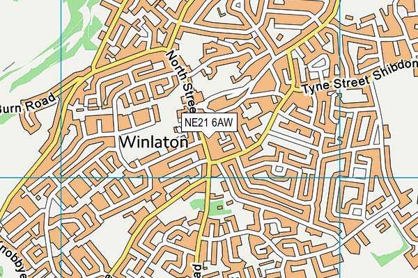 NE21 6AW map - OS VectorMap District (Ordnance Survey)