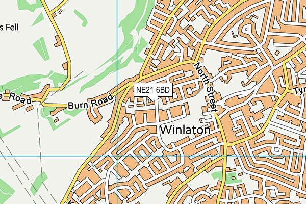 NE21 6BD map - OS VectorMap District (Ordnance Survey)