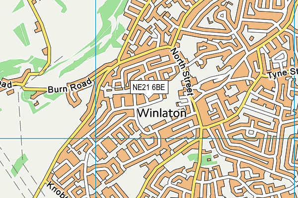 NE21 6BE map - OS VectorMap District (Ordnance Survey)