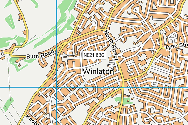 NE21 6BG map - OS VectorMap District (Ordnance Survey)