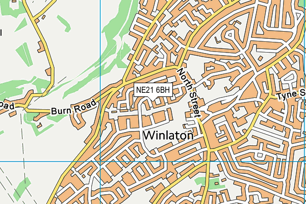 NE21 6BH map - OS VectorMap District (Ordnance Survey)