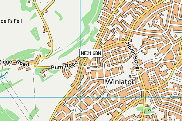 NE21 6BN map - OS VectorMap District (Ordnance Survey)