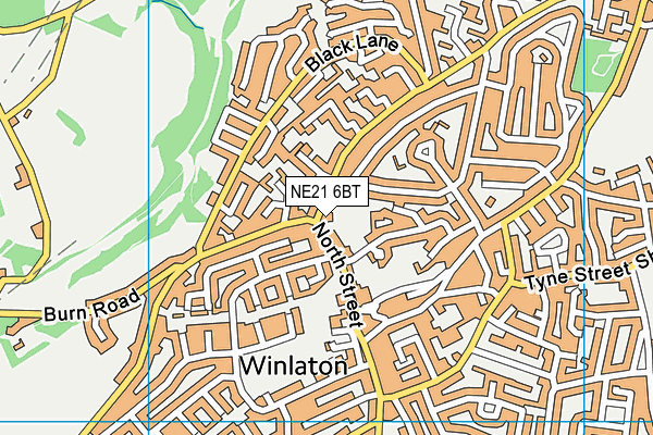 NE21 6BT map - OS VectorMap District (Ordnance Survey)