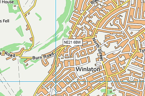 NE21 6BW map - OS VectorMap District (Ordnance Survey)