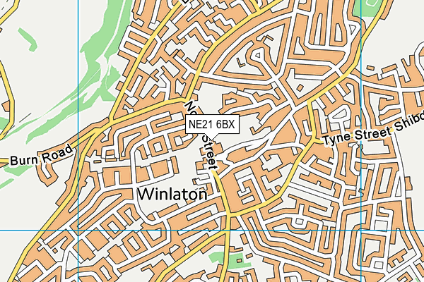 NE21 6BX map - OS VectorMap District (Ordnance Survey)