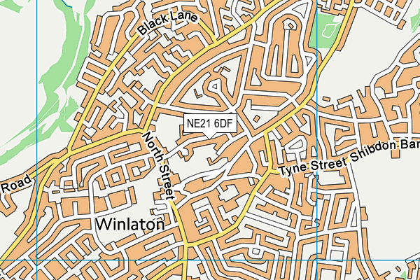 NE21 6DF map - OS VectorMap District (Ordnance Survey)