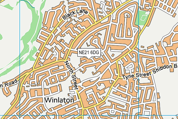 NE21 6DG map - OS VectorMap District (Ordnance Survey)