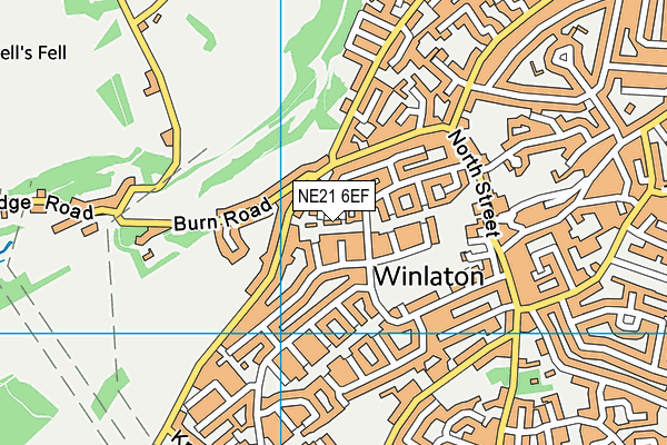 NE21 6EF map - OS VectorMap District (Ordnance Survey)