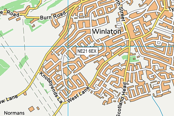 NE21 6EX map - OS VectorMap District (Ordnance Survey)