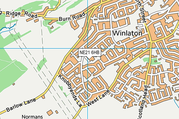 NE21 6HB map - OS VectorMap District (Ordnance Survey)