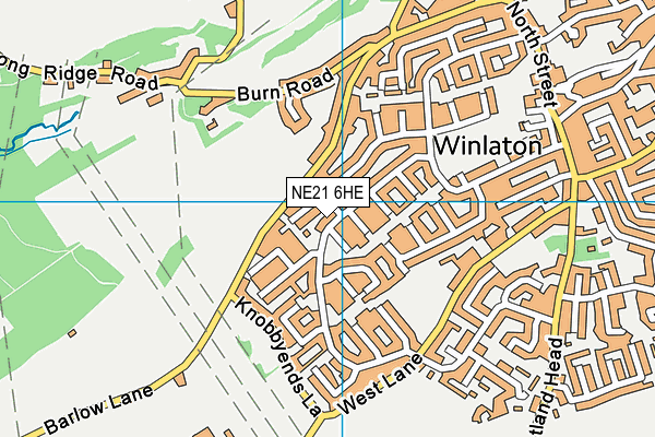NE21 6HE map - OS VectorMap District (Ordnance Survey)
