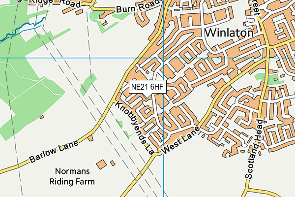 NE21 6HF map - OS VectorMap District (Ordnance Survey)