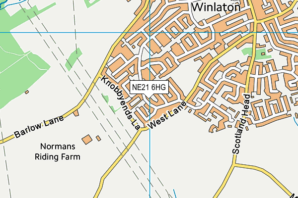NE21 6HG map - OS VectorMap District (Ordnance Survey)