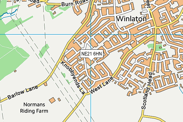 NE21 6HN map - OS VectorMap District (Ordnance Survey)