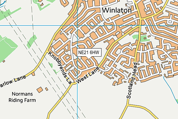 NE21 6HW map - OS VectorMap District (Ordnance Survey)