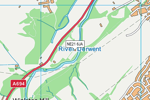 Swalwell Cricket Club map (NE21 6JA) - OS VectorMap District (Ordnance Survey)