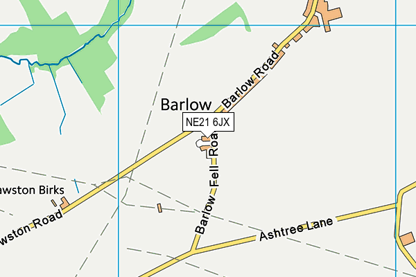 NE21 6JX map - OS VectorMap District (Ordnance Survey)