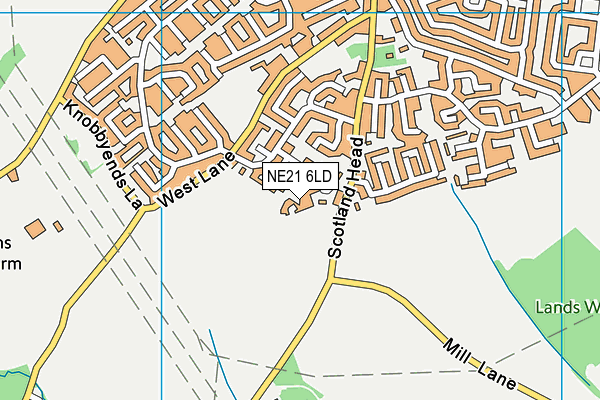 NE21 6LD map - OS VectorMap District (Ordnance Survey)