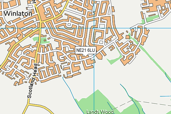 NE21 6LU map - OS VectorMap District (Ordnance Survey)