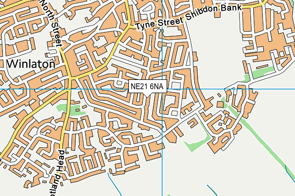 NE21 6NA map - OS VectorMap District (Ordnance Survey)
