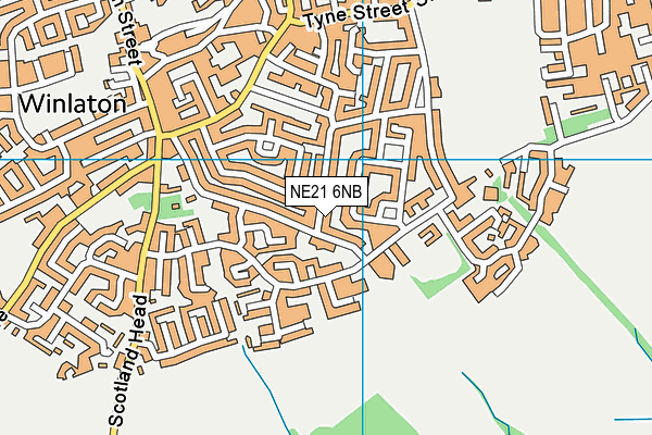 NE21 6NB map - OS VectorMap District (Ordnance Survey)