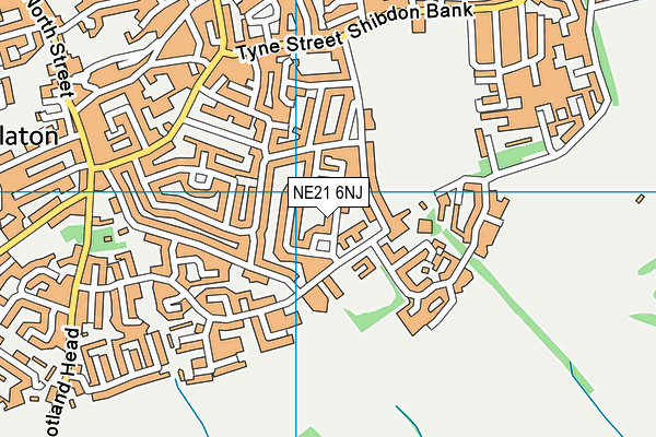 NE21 6NJ map - OS VectorMap District (Ordnance Survey)